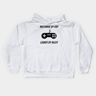 Mechanic By Day Gamer By Night - Mechanic Video Gamer Kids Hoodie